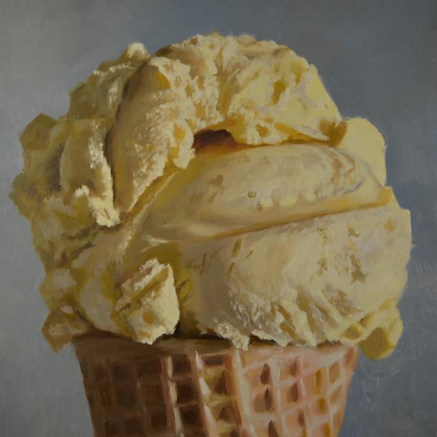 Vanilla Cone, oil on wood panel, 14" x 14", 2017.